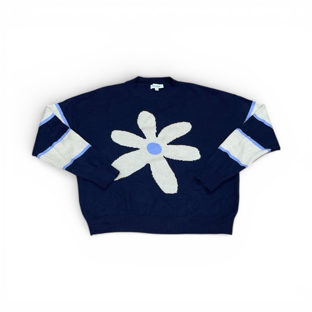 Women's Navy Floral Crewneck Sweater
